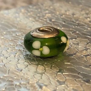 Authentic Pandora Green Glass Charm